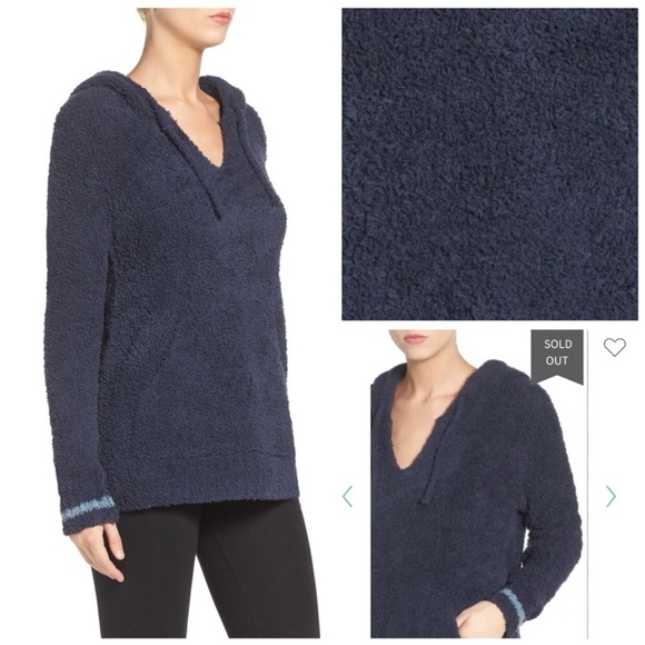 EUC Barefoot Dreams Cozy Chic Baha hoodie Navy size 1 or Small - Picture 8 of 8